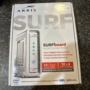 ARRIS SURFboard DOCSIS 3.0 Cable Modem Download Speed 1 Gbps SB6190 White